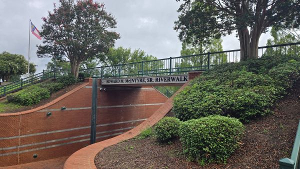 Entrance to the Augusta Riverwalk near Augusta Marriott at the Convention Center in downtown Augusta Georgia