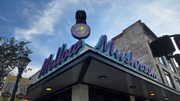 Mellow Mushroom restaurant exterior in downtown Augusta near Augusta Marriott at the Convention Center