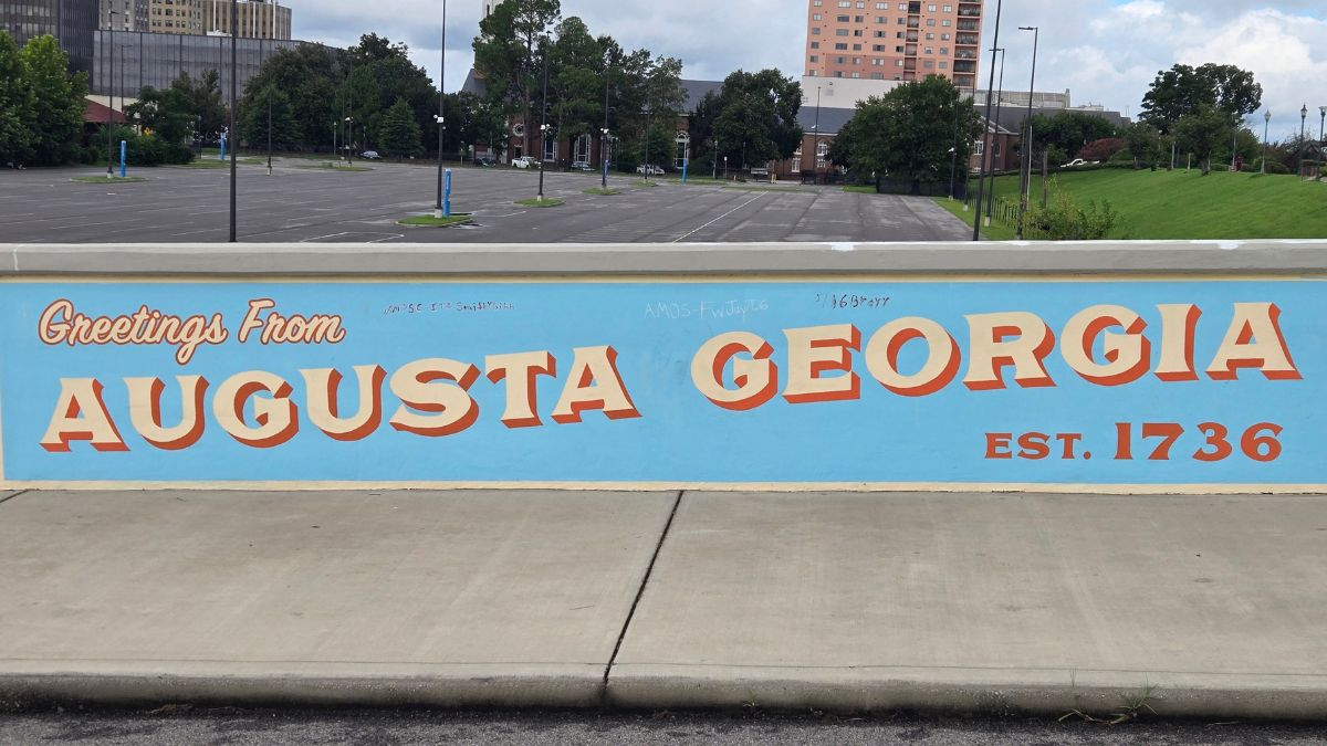Greetings from Augusta Georgia mural in downtown Augusta for a teen travel guide