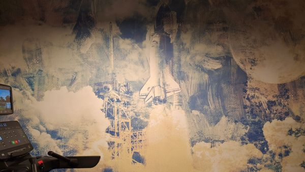 Space Shuttle mural inside the fitness centre at Courtyard Titusville Kennedy Space Center
