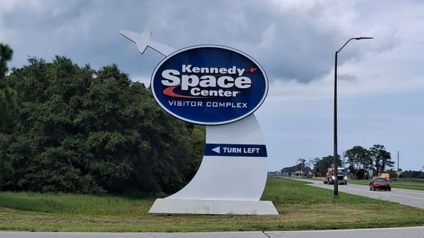 Kennedy Space Center Visitor Complex sign near Courtyard Titusville Kennedy Space Center